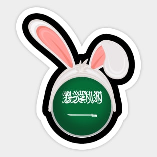 happy easter Saudi Arabia bunny ears flag cute designs Sticker
